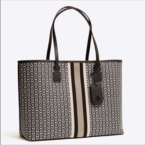 Tory Burch Gemini Black coated canvas tote
